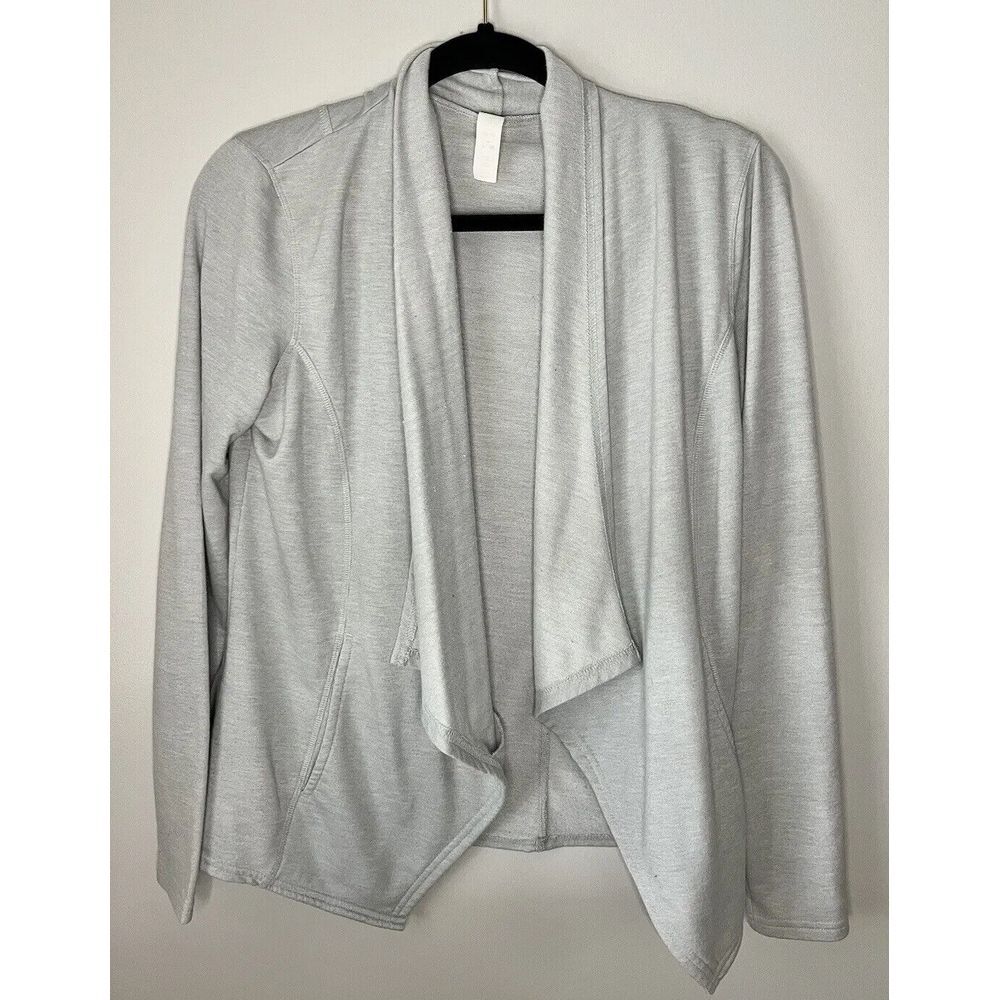 Marika Cardigan Sweater Women's S Light Gray Desi Drape Open Front Casual Ladies